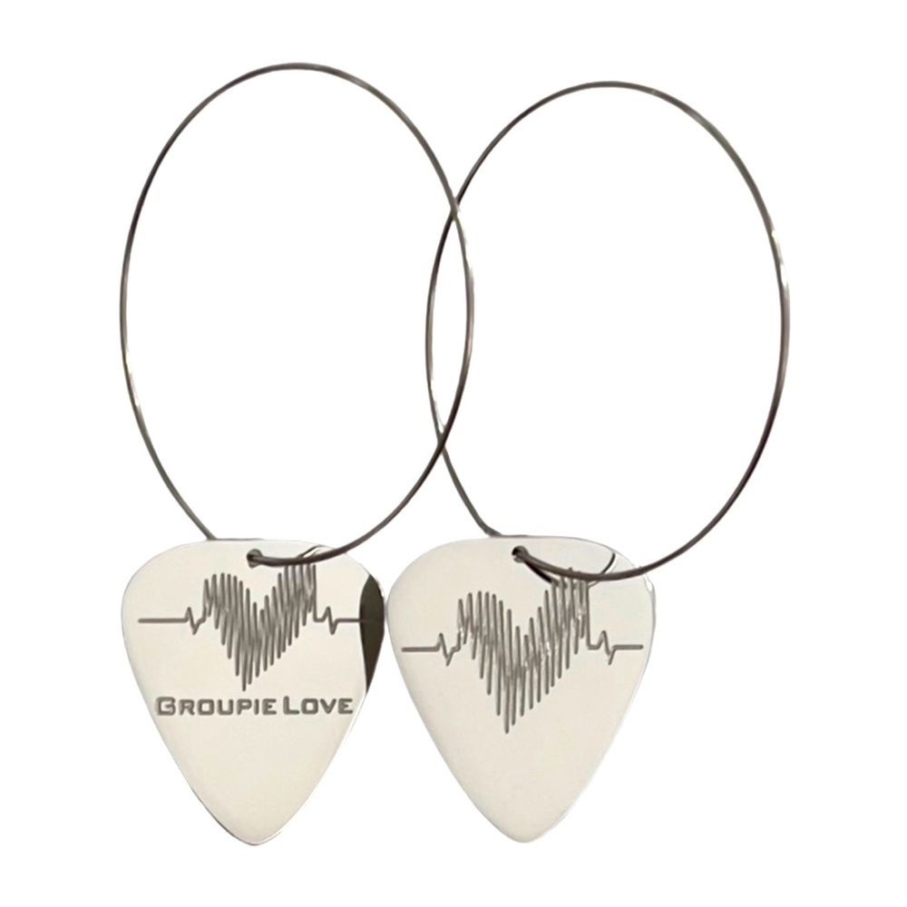 Groupie Love Steel Guitar Pick Earrings